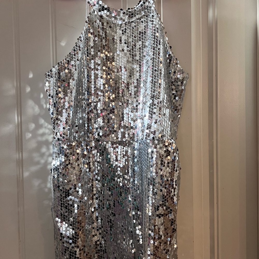 GB Girls Silver Sequin Jumpsuit